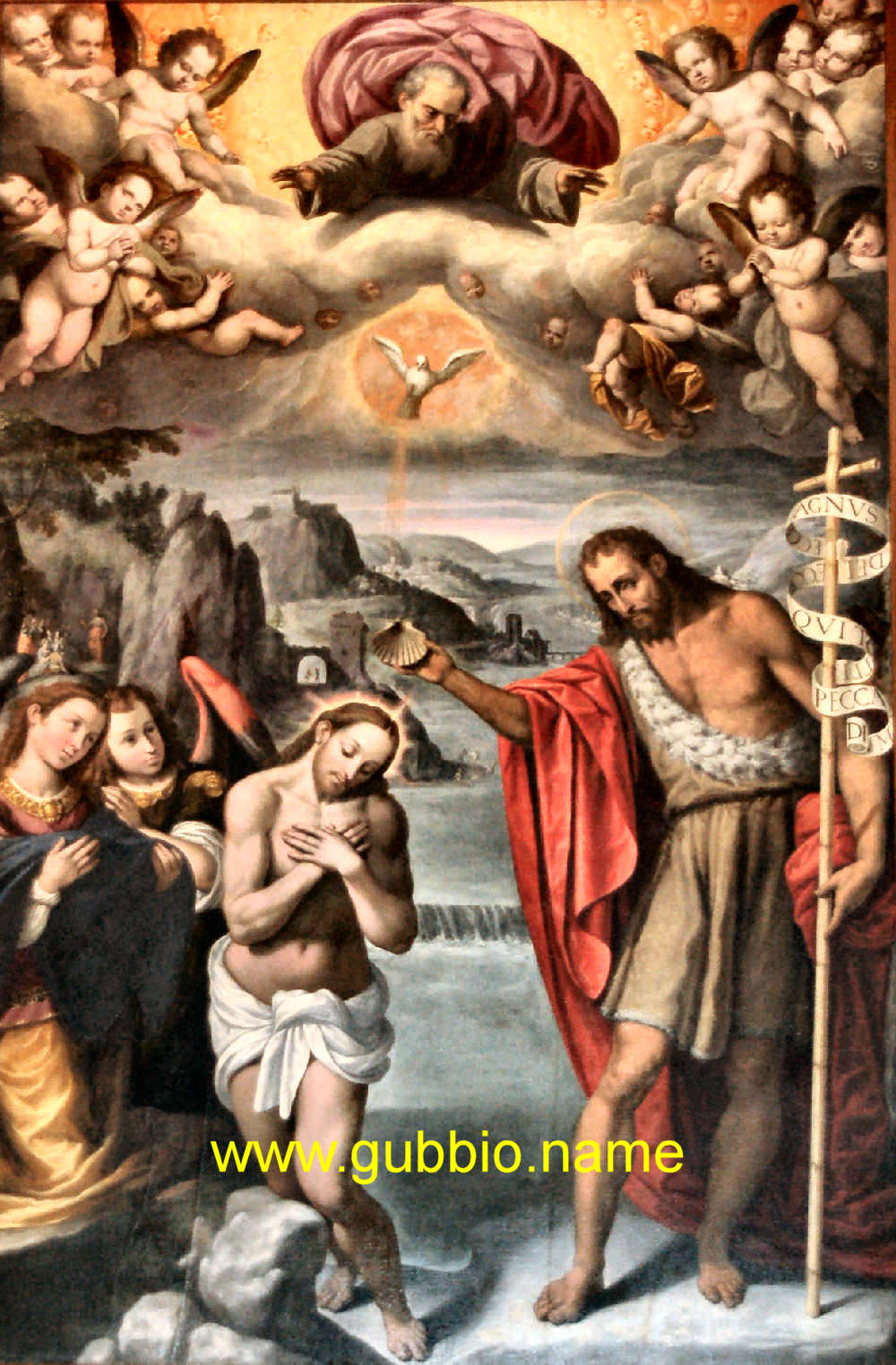 Il Battesimo di Gesù nel fiume Giordano (1599) di Felice Damiani